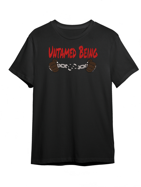 Untamed Being (Black or White crew neck T-Shirt, Embroidery)