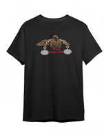 Black Super Man (Black or White Crew neck T-Shirt, Embroidery)