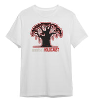 America's Holocaust (Black or White Crew neck T-Shirt, Embroidery)