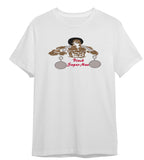 Black Super Man (Black or White Crew neck T-Shirt, Embroidery)